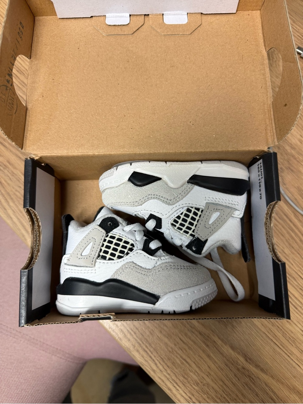 Jordan Kids White and Black Retro Basketball Sneakers